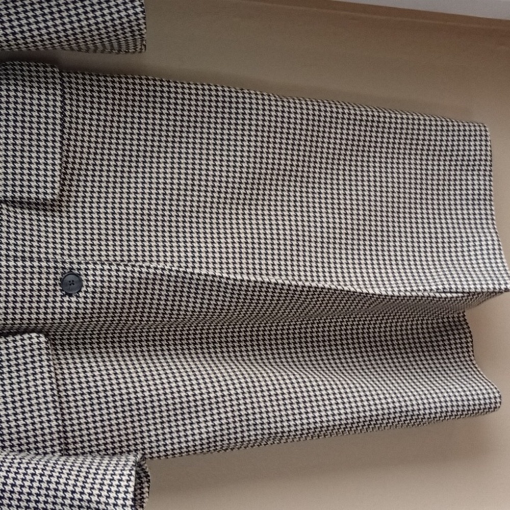 NWT a new day Brown and Cream Houndstooth Long Coat - Picture 4 of 12